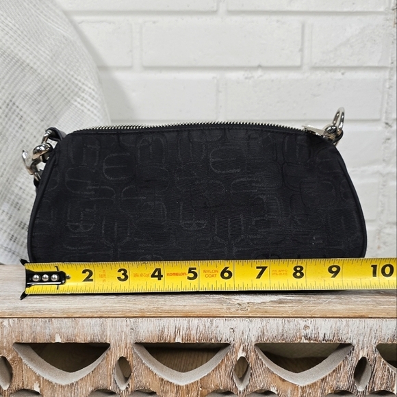 Vintage Y2k Express Black Mini Shoulder Bag With Silver Hardware And E Logo - Picture 4 of 13